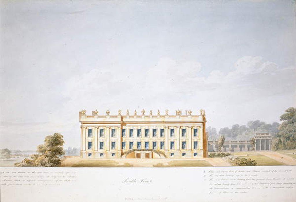 Detail of Design for the South Front, Chatsworth House by Jeffry Wyatville