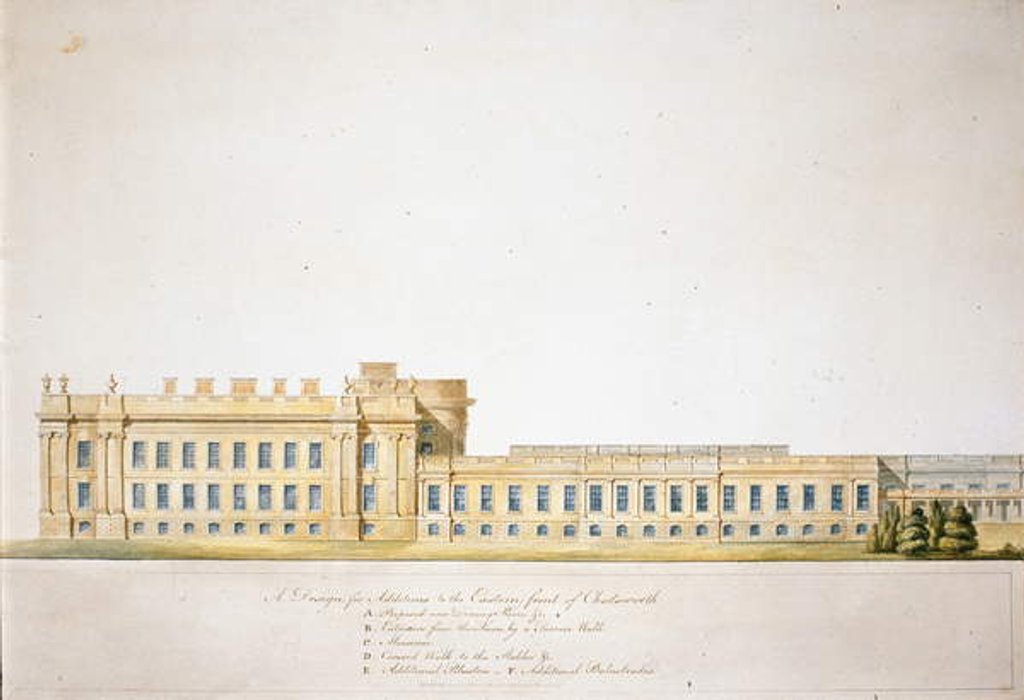 Detail of Design for the East Elevation, Chatsworth House by Jeffry Wyatville
