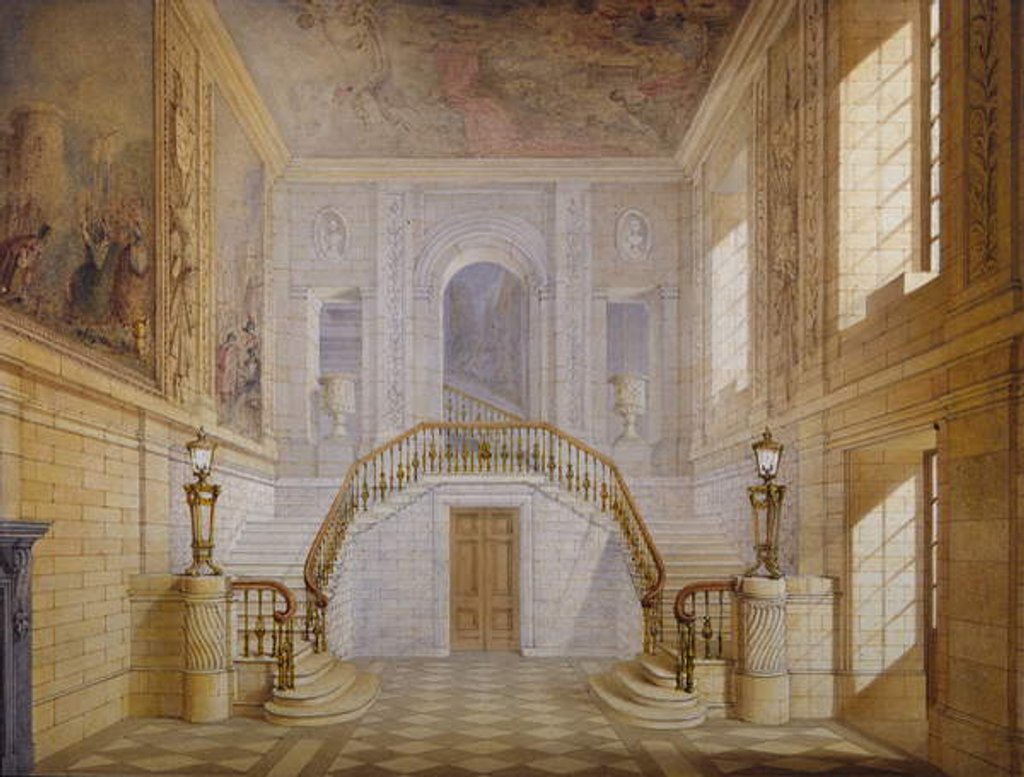 Detail of Design for a staircase in the Painted Hall, Chatsworth by Jeffry Wyatville