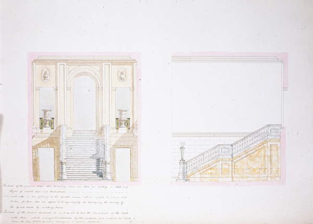 Detail of Design for the Painted Hall, Chatsworth by Jeffry Wyatville