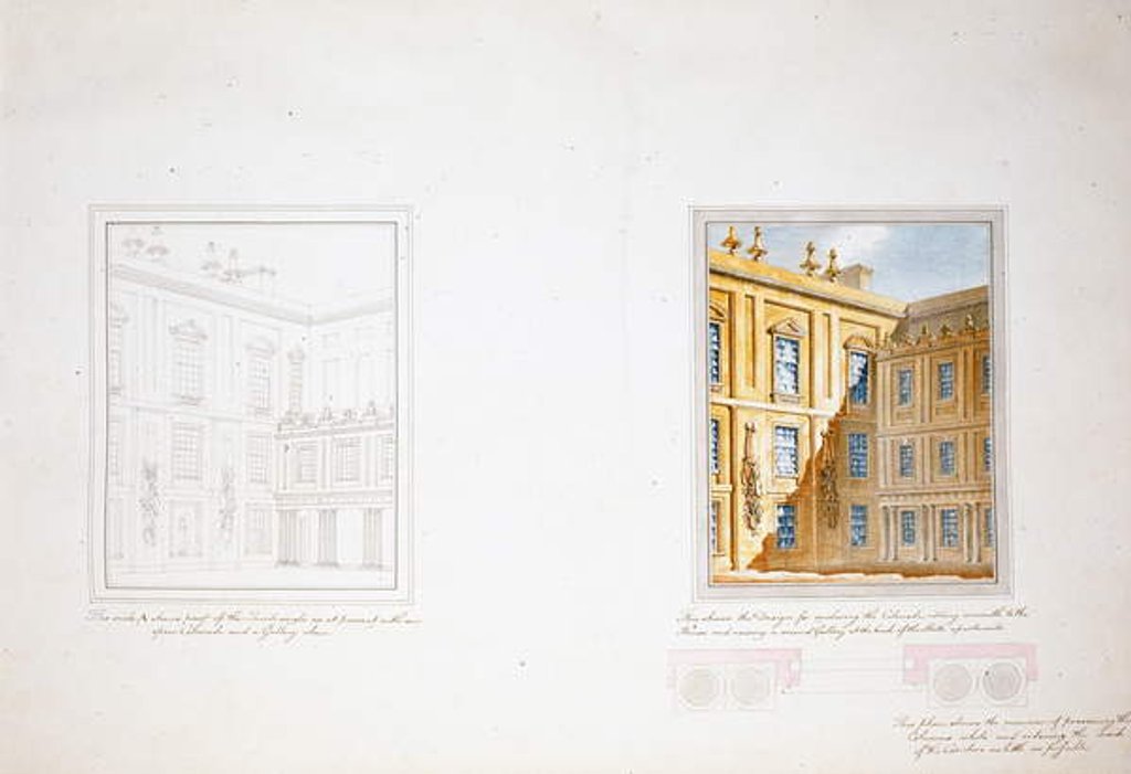 Detail of Design for the Inner Court, Chatsworth by Jeffry Wyatville