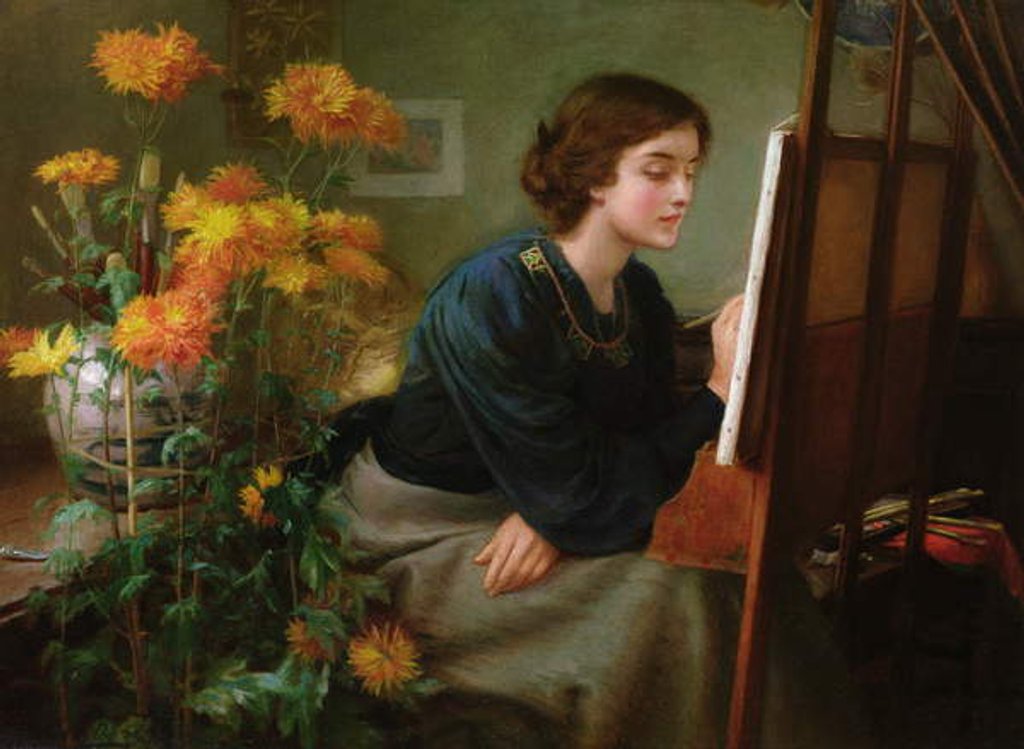 Detail of At the Easel by James N. Lee