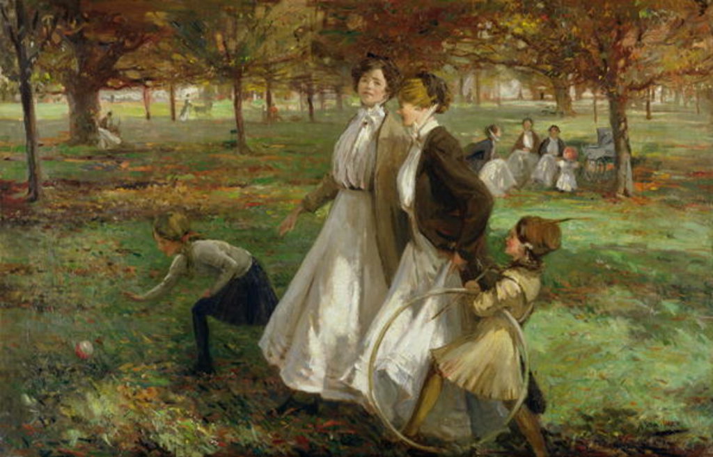 Detail of Autumn in Kensington Gardens by James Wallace