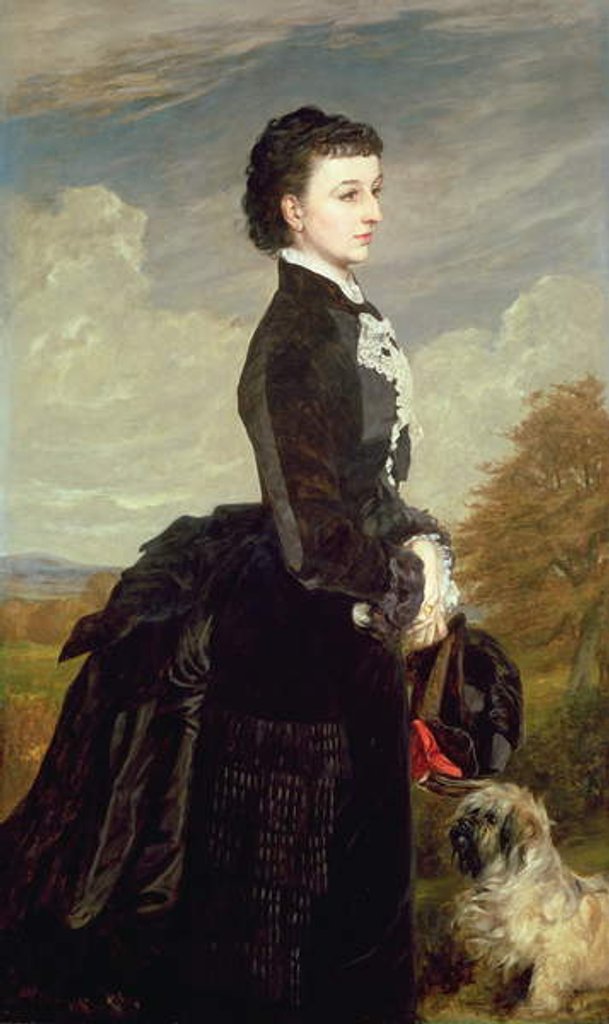 Detail of Portrait of a Lady in Black with a Dog, 1875 by James Archer