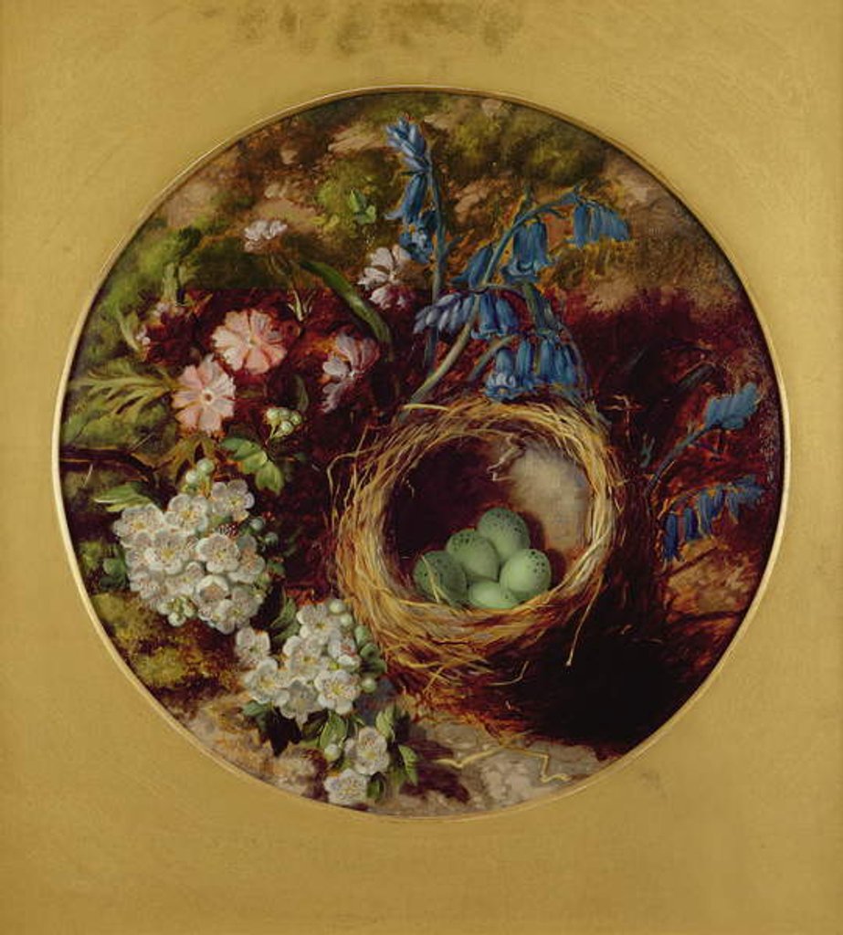 Detail of A Still Life with Bird's Nest, Blossom and Bluebells by Henry Stanier