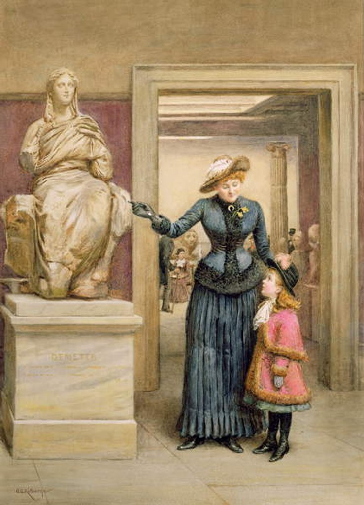 Detail of At the British Museum by George Goodwin Kilburne