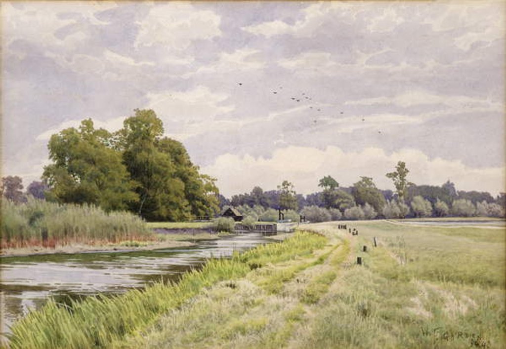Detail of On the River Ouse, Hemingford Grey, 1904 by William Fraser Garden