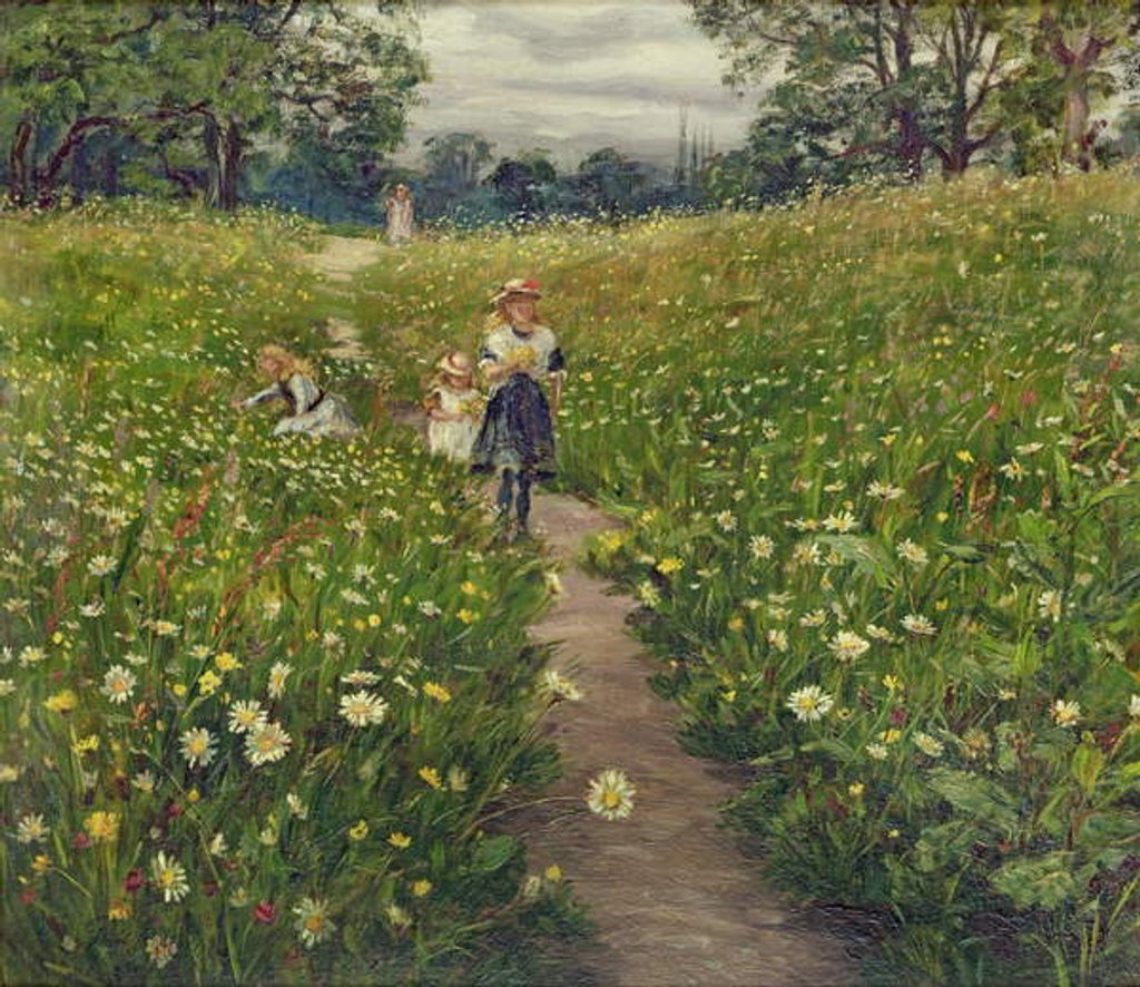 Detail of Gathering Wild Flowers by Philip Richard Morris