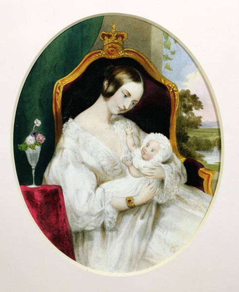 Detail of Queen Victoria with the Princess Royal as a baby by English School