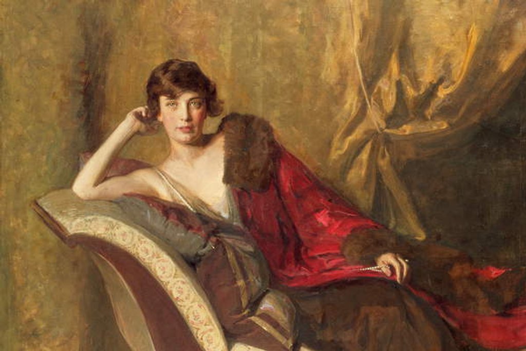 Detail of Countess Michael Karolyi reclining on a divan, 1918 by John Quincy Adams