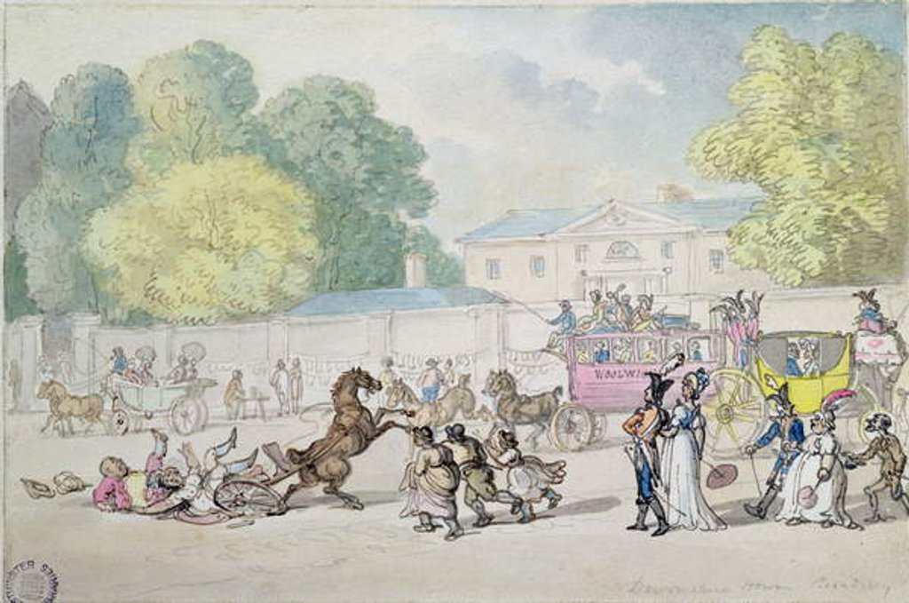 Detail of Devonshire House, Piccadilly by Thomas Rowlandson