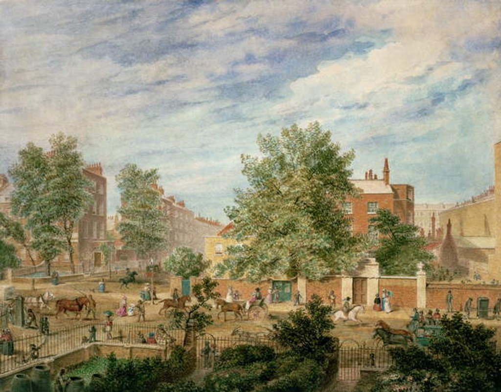 Detail of Marylebone Road at the Junction with Lisson Grove Showing the Philological School in Summer, 1849 by T. Paul Fisher