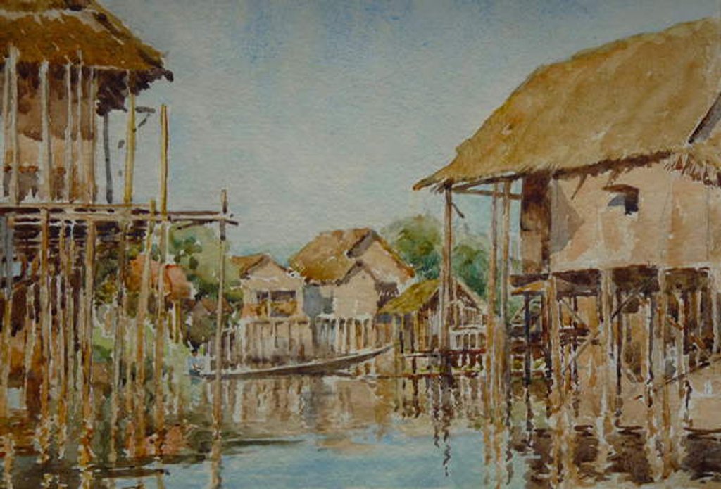 Detail of 903 Pauk-Pa village, Inle Lake by Clive Wilson