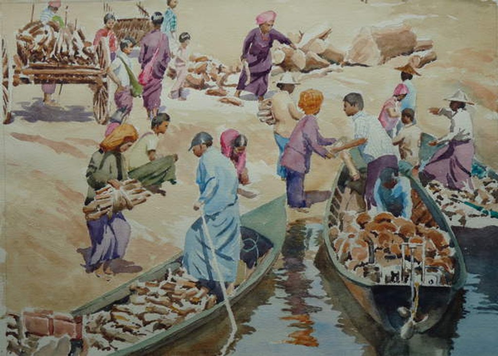 Detail of 907 Loading up, Thaung Tho market by Clive Wilson