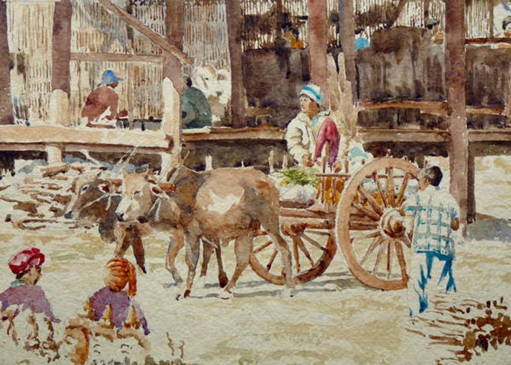 Detail of 909 Thaung Tho market, heading home by Clive Wilson