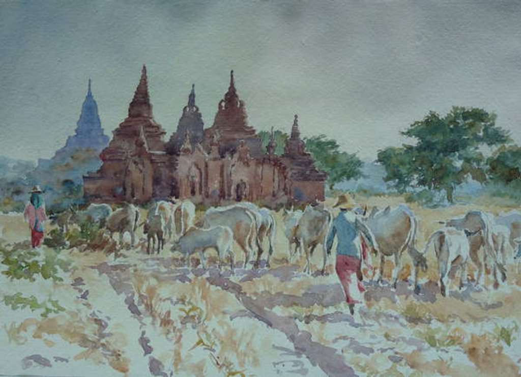 Detail of 928 Bagan, homewards herding by Clive Wilson