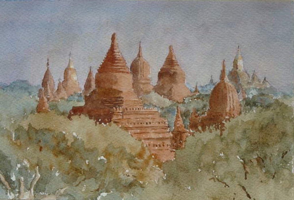 Detail of 941 Bagan sunrise, towards Ananda by Clive Wilson