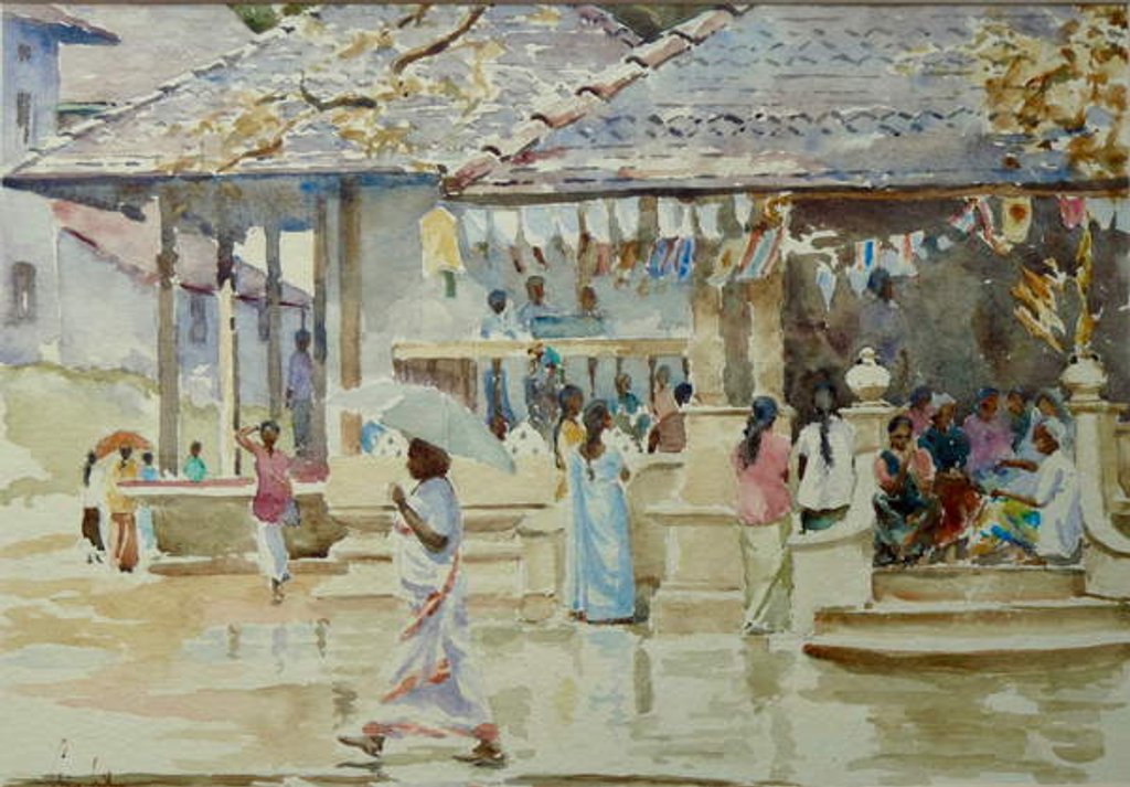 Detail of 759 Temple visit between the showers by Clive Wilson