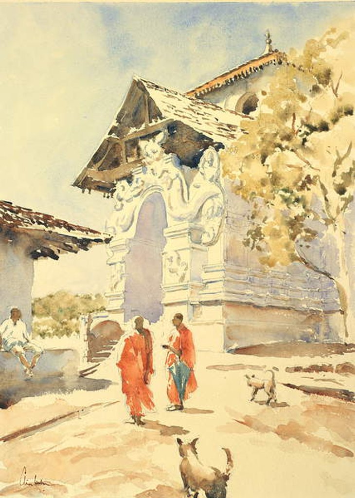 Detail of 738 Lankatilaka, Passing the time of day by Clive Wilson