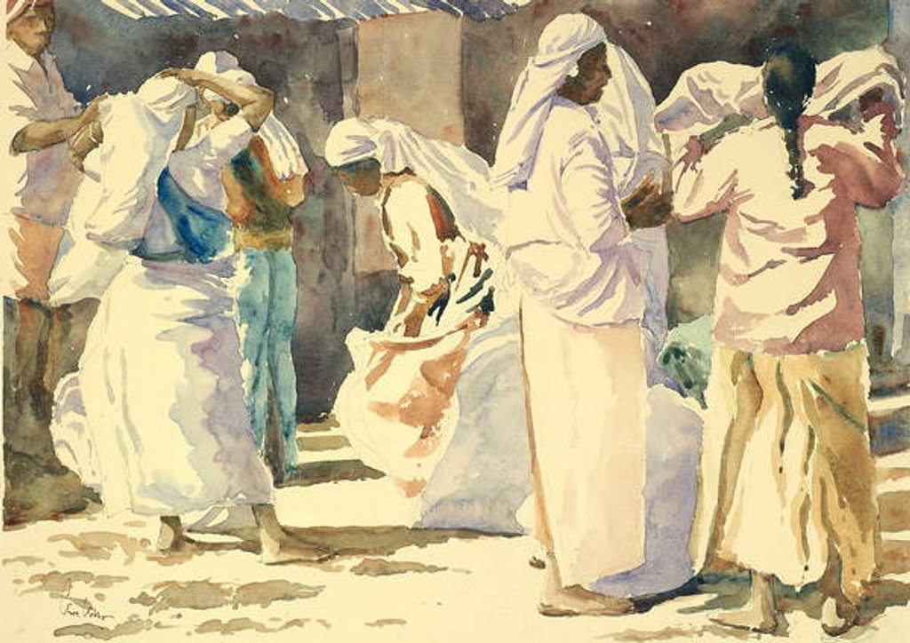 Detail of 747 Weighing the day's pluck by Clive Wilson