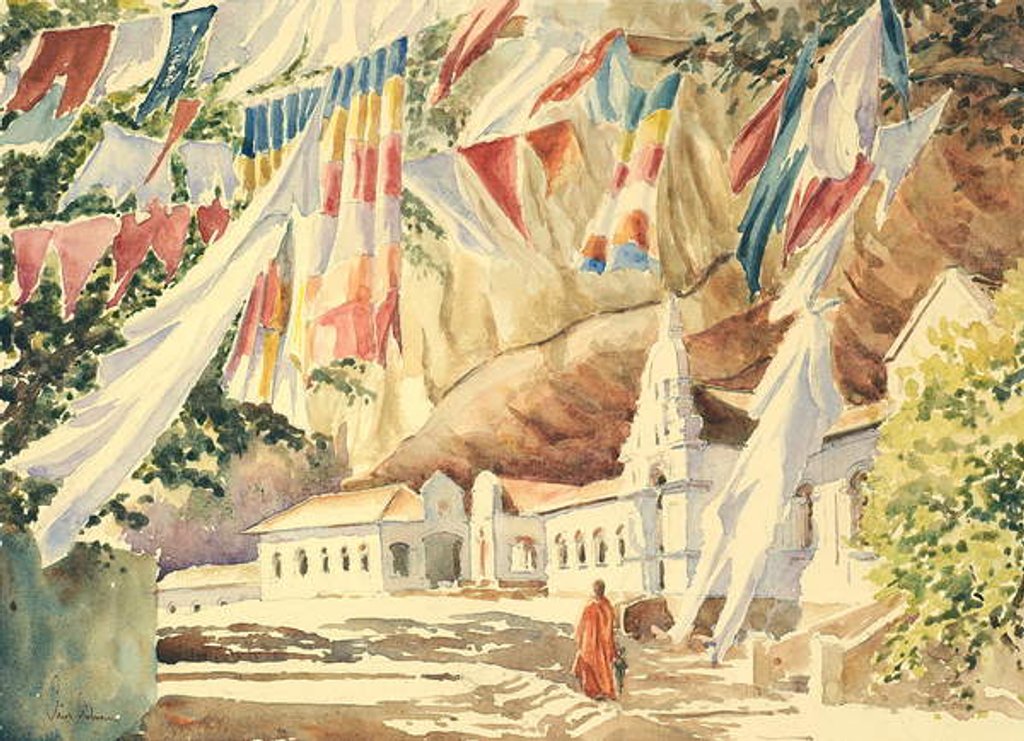 Detail of 748 Prayer flags, Dambulla by Clive Wilson