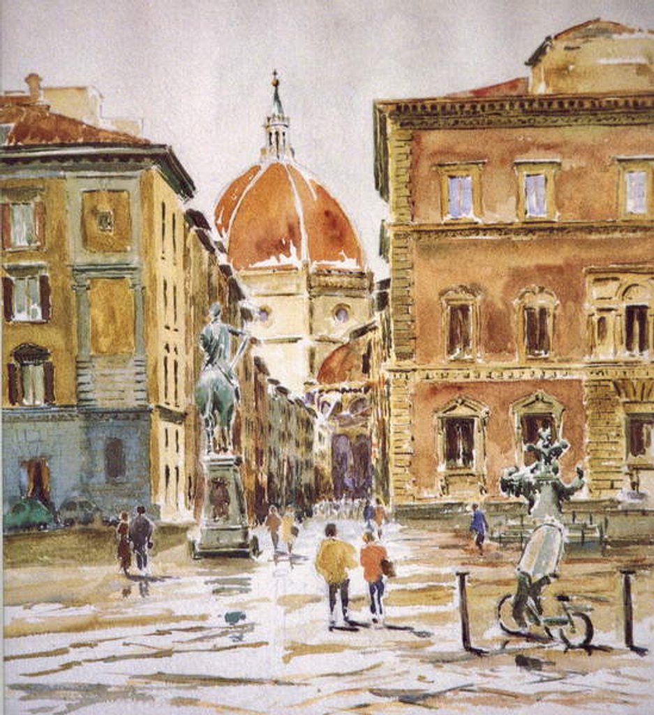Detail of 206 Piazza SS Annunziata, rain clearing by Clive Wilson