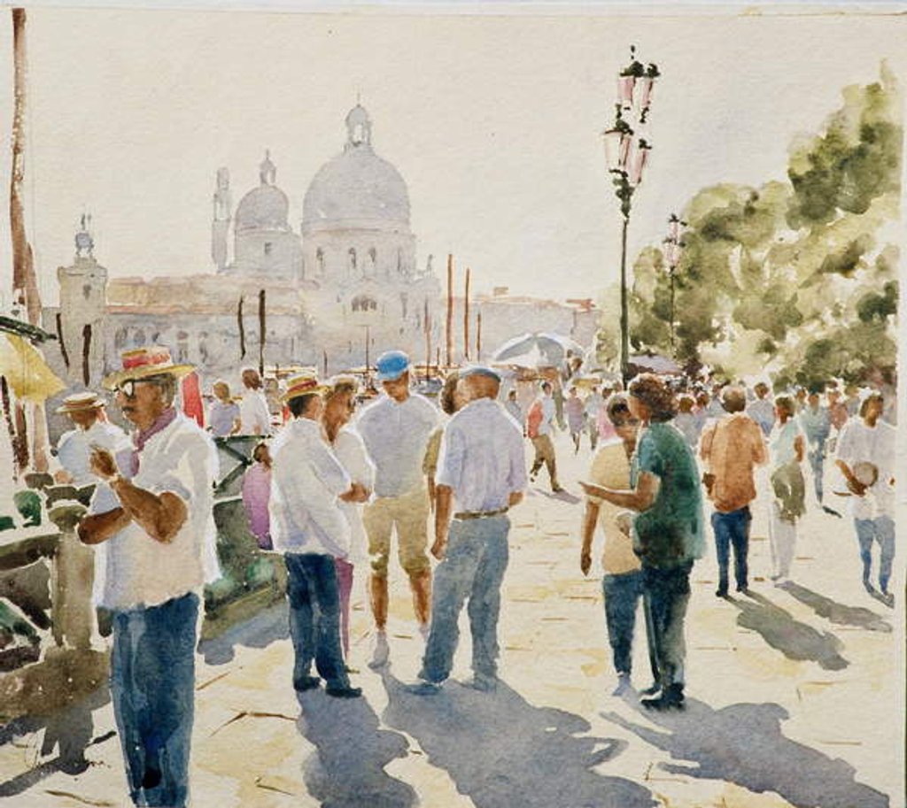 Detail of 604 Haggling for a gondola by Clive Wilson