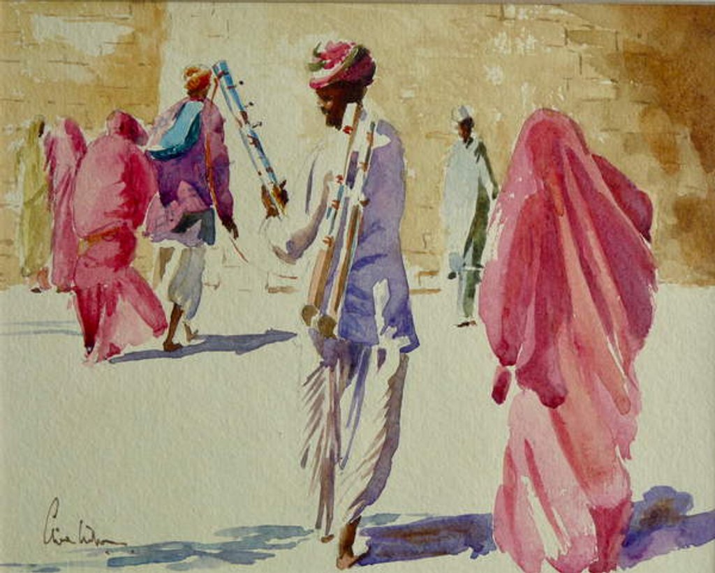 Detail of 513 Jaisalmer, Pipe player by Clive Wilson
