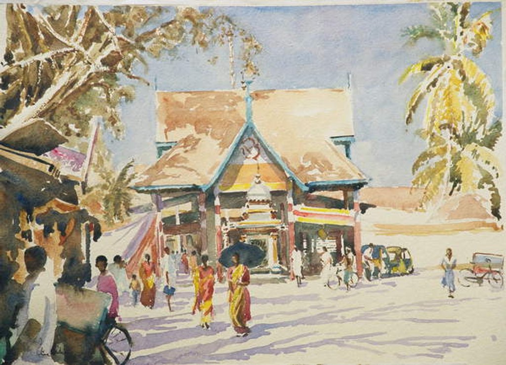 Detail of 623 Temple visit, Haripad by Clive Wilson