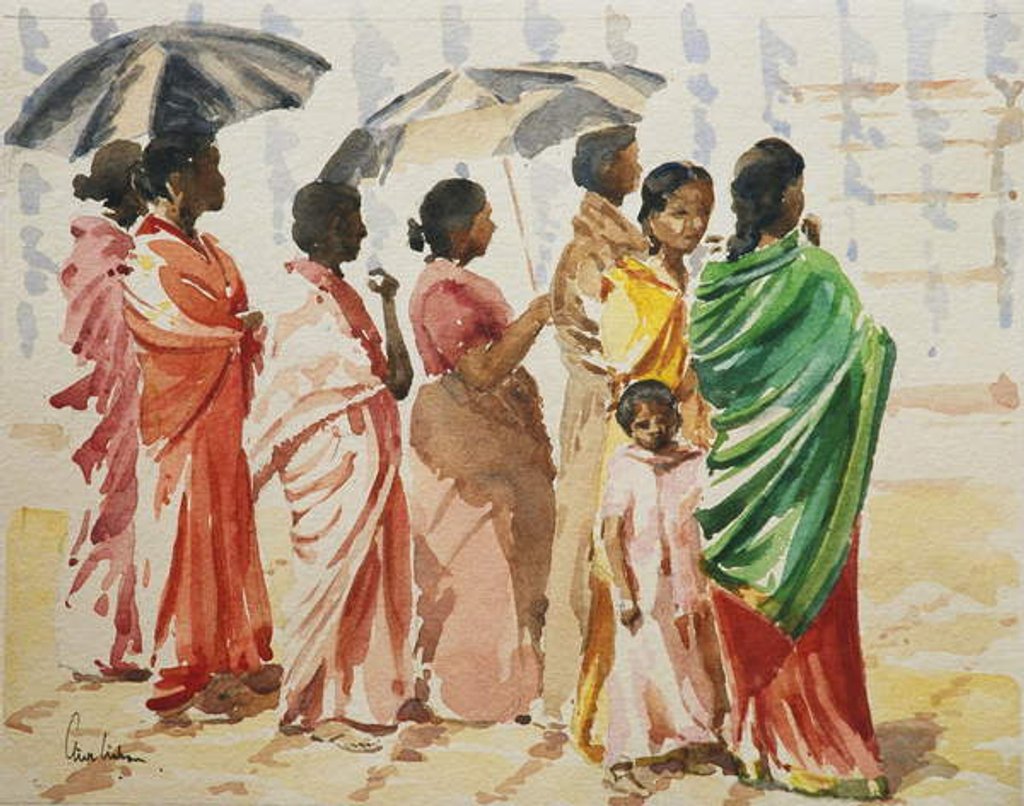 Detail of Queuing to kiss the statue of Fatima, 2003 by Clive Wilson