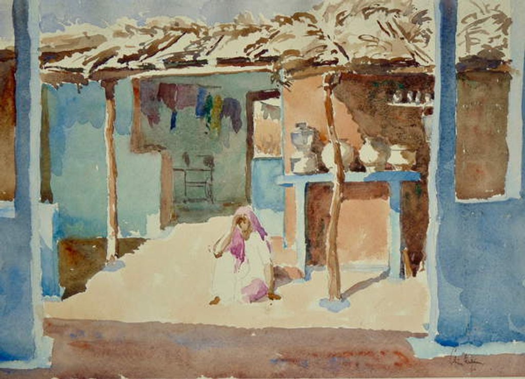 Detail of 657 Brahmin village interior by Clive Wilson
