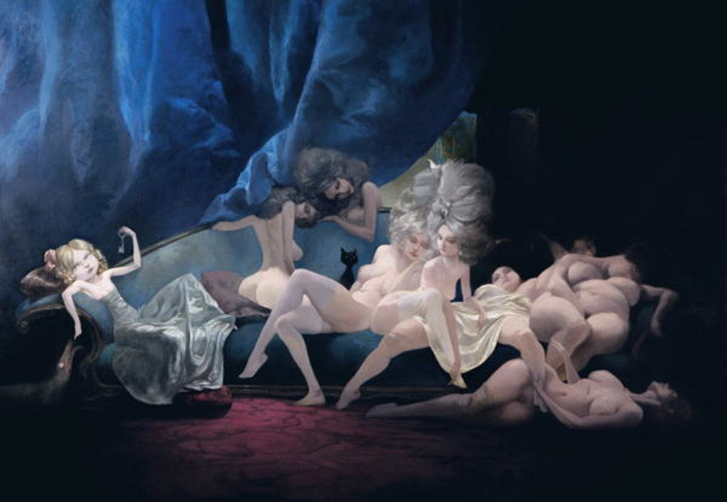 Detail of The Young Bride and her friends by Daniel Cacouault