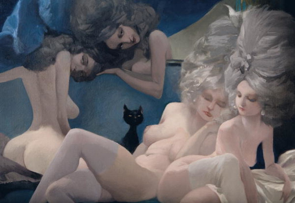 Detail of The Young Bride and her friends, detail by Daniel Cacouault