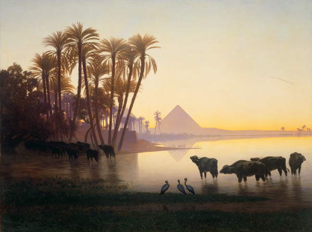Detail of Along the Nile at Gyzeh, c.1850s by Charles Theodore Frere