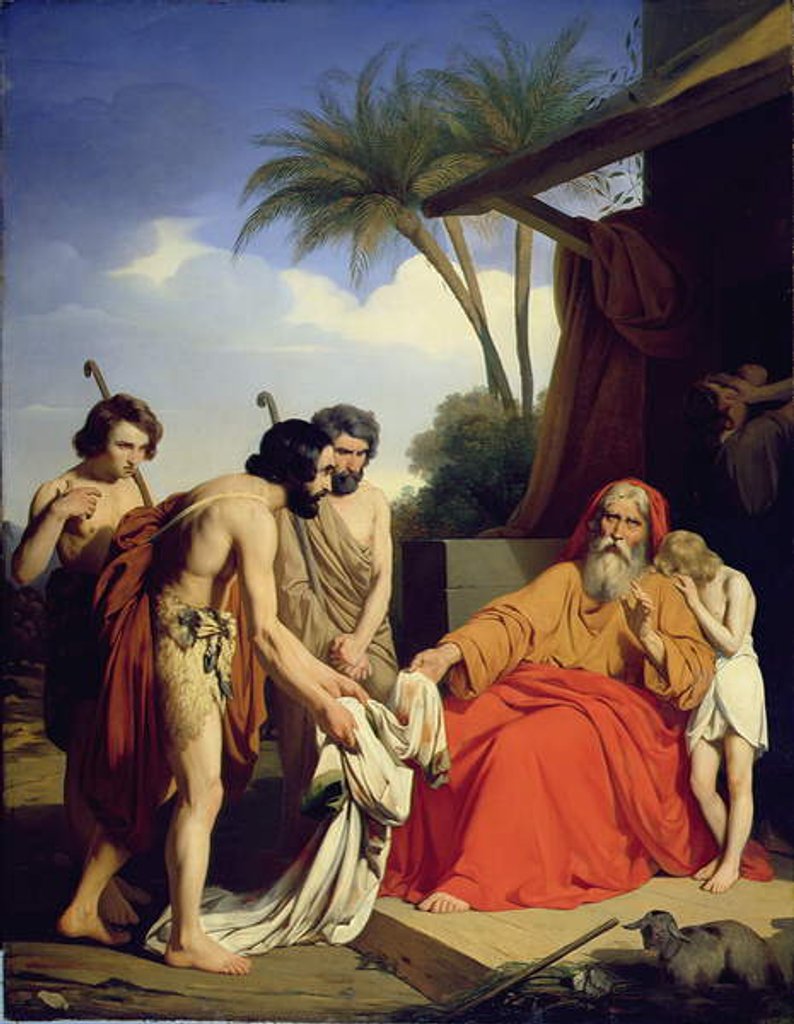 Detail of Joseph's Coat Brought Back to Jacob, 1841 by Jules Ambroise Francois Naudin