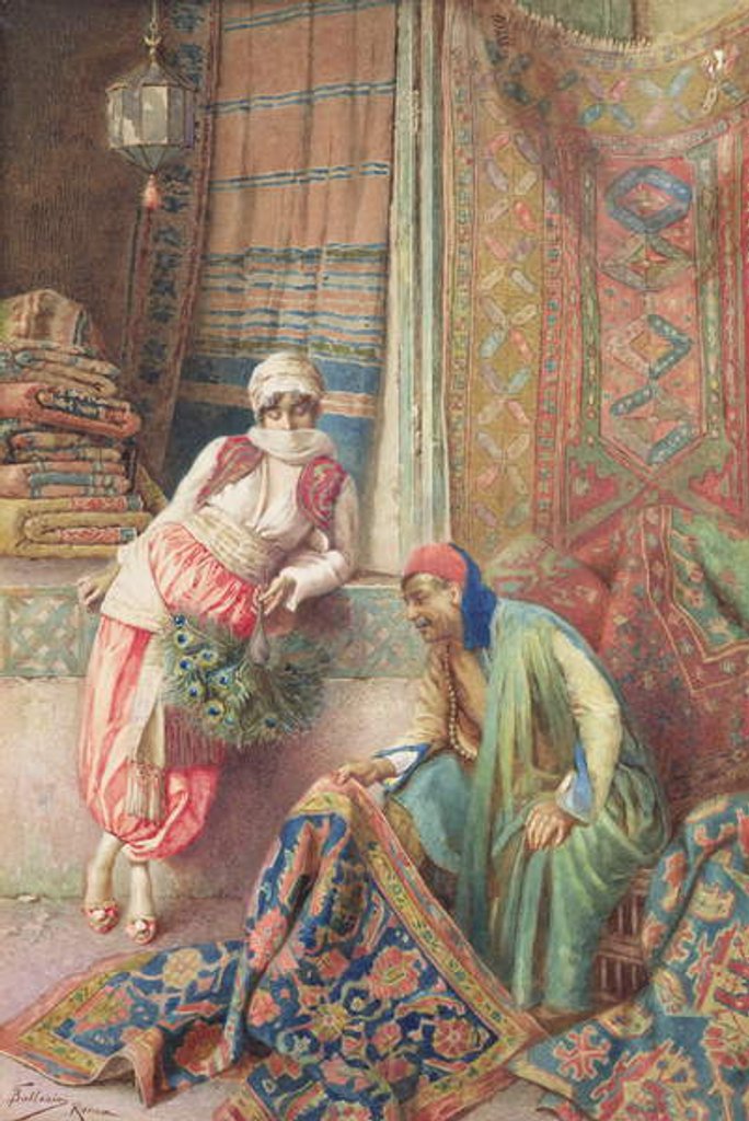 Detail of Bargaining with the Carpet Seller, c.1875 by Frederico Ballesio