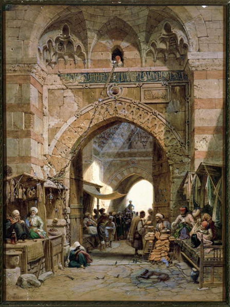 Detail of Bazaar Scene, 1875 by Carl Friedrich Heinrich Werner