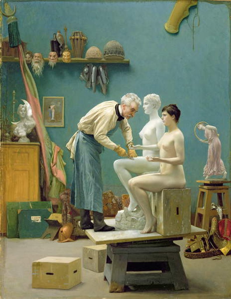 Detail of Working in Marble, or The Artist Sculpting Tanagra, 1890 by Jean Leon Gerome