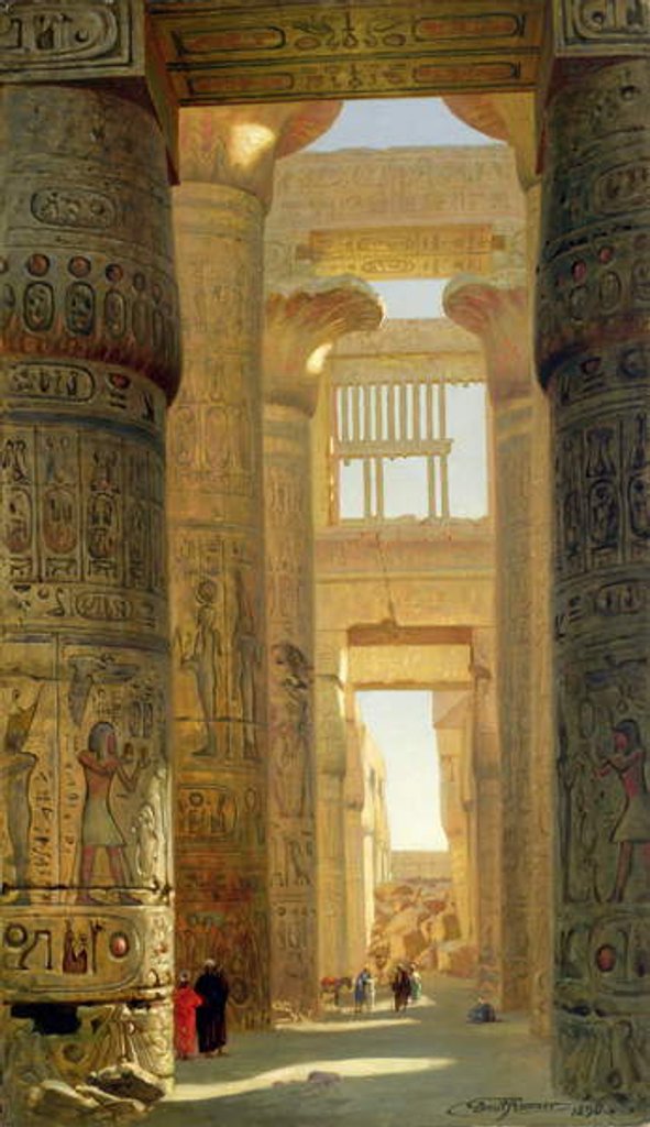 Detail of The Temple of Karnak, The Great Hypostyle Hall, 1890 by Ernest Carl Eugen Koerner
