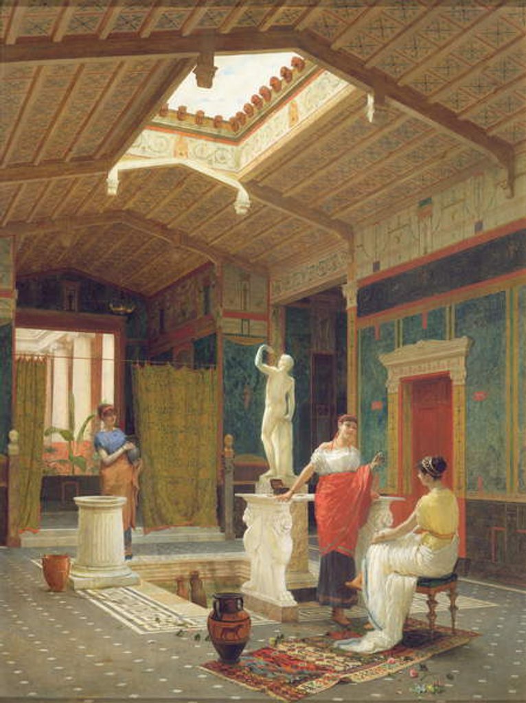 Detail of A Pompeian Interior, 1882 by Luigi Bazzani