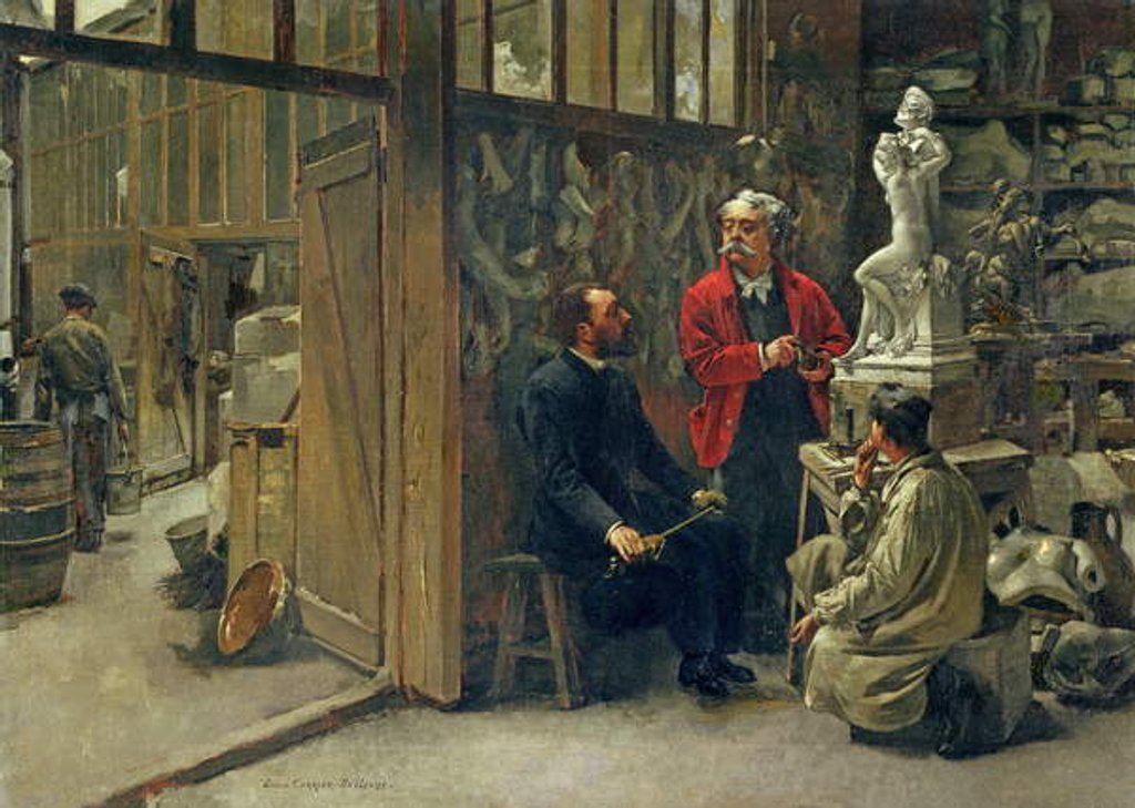 Detail of The Sculptor's Studio, c.1870 by Louis Robert Carrier-Belleuse
