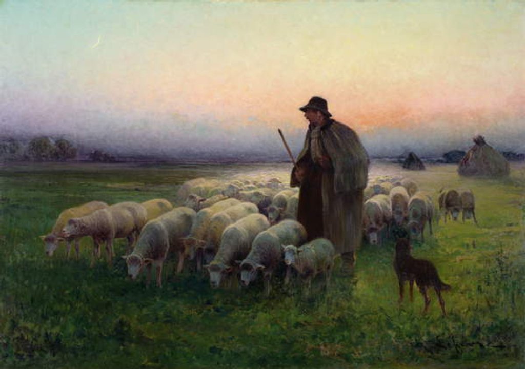 Detail of The Return to the Field, c.1913 by Charles Amable Lefebvre