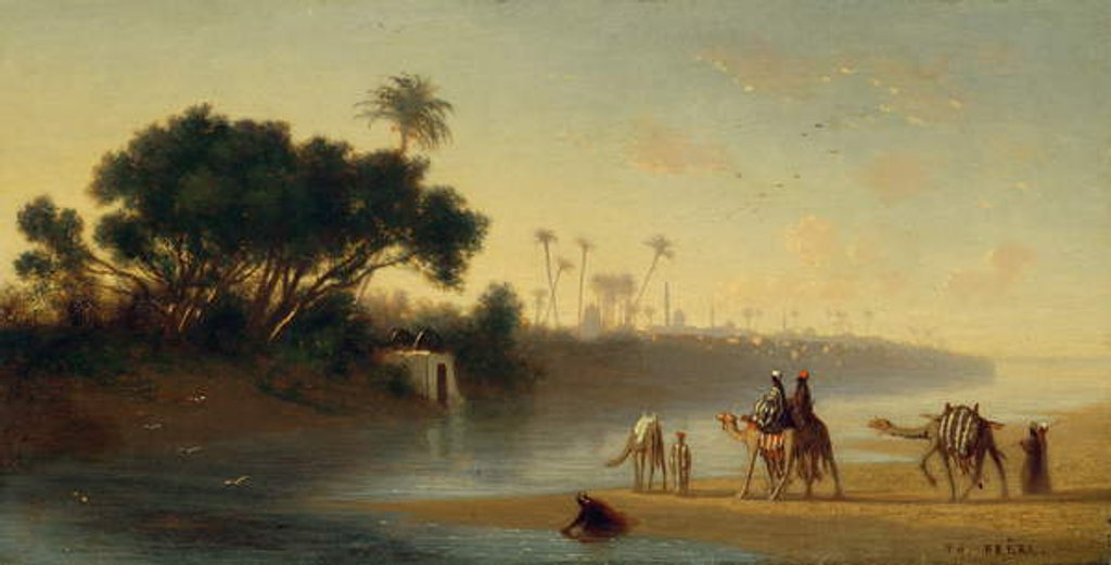 Detail of The River Nile in Cairo by Charles Theodore (1814-88) Frere