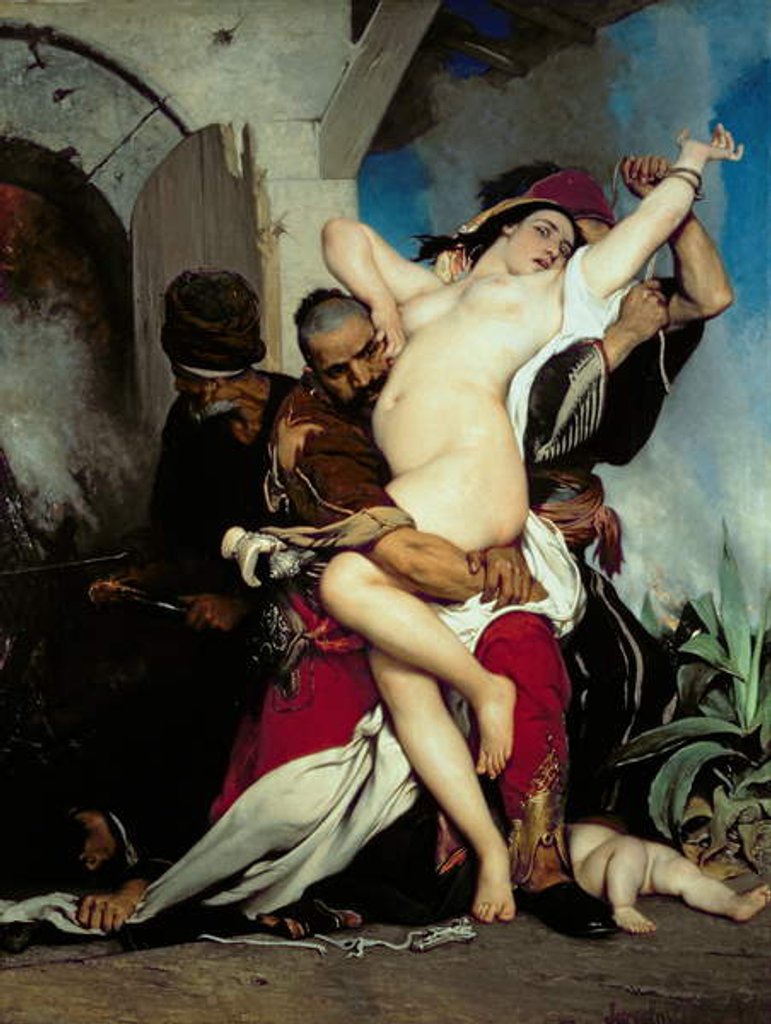 Detail of The Abduction of a Herzegovenian Woman, 1861 by Jaroslav Cermak