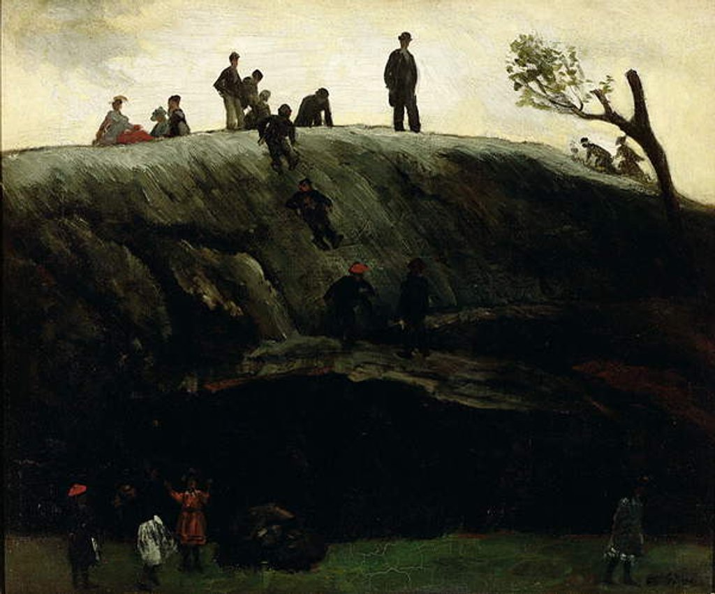 Detail of Boys Sliding, c.1897 by William James Glackens