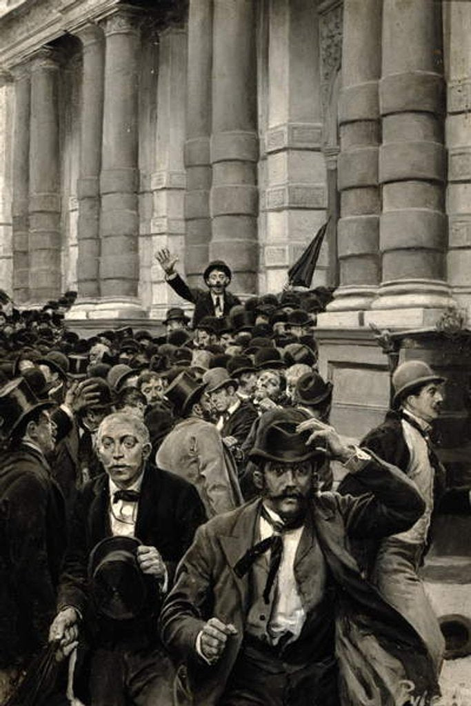 Detail of The Rush from the New York Stock Exchange on September 18, 1873 by Howard Pyle
