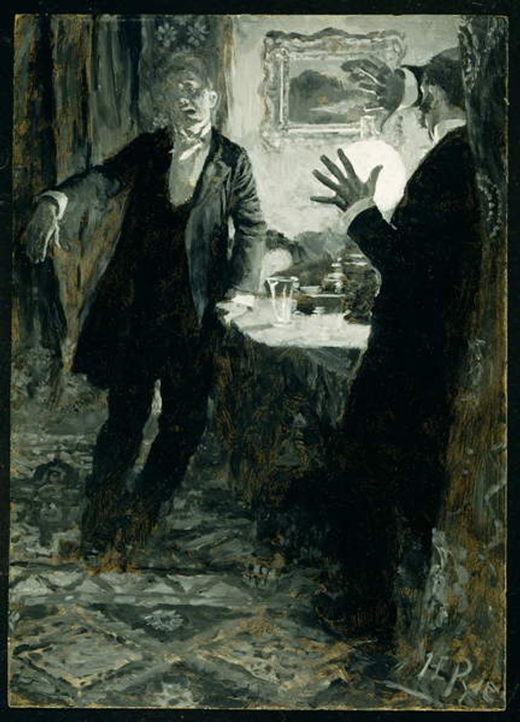 Detail of He Put the Glass to his Lips and Drank at one Gulp by Howard Pyle