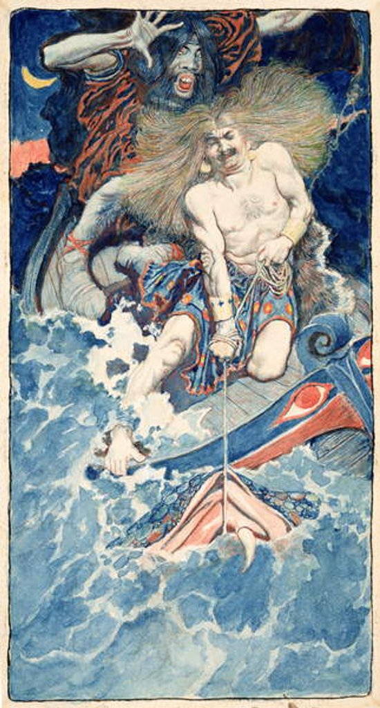Detail of The Fishing of Thor and Hymir by Howard Pyle