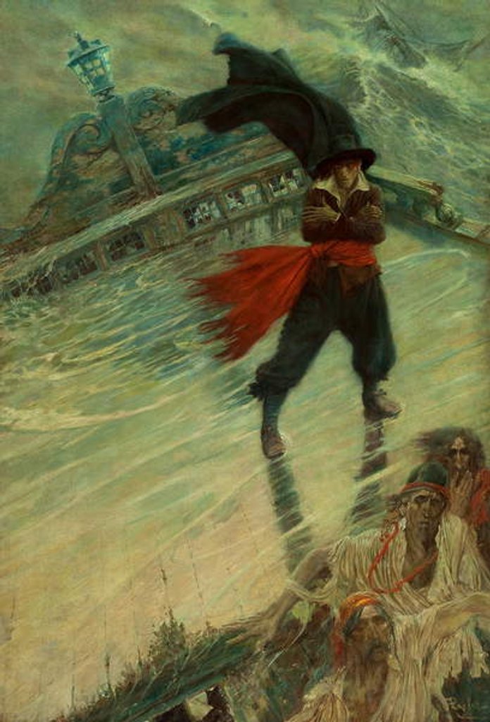 Detail of The Flying Dutchman, published in Collier's Weekly, December 8, 1900 by Howard Pyle