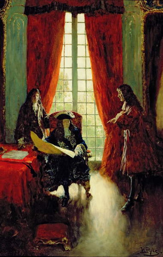 Detail of La Salle Petitions the King for Permission to Explore the Mississippi by Howard Pyle